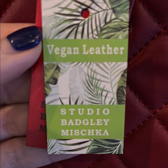 NWT Badgley Mischka Red Quilted Satchel with Gold Hardware - Picture 3 of 9